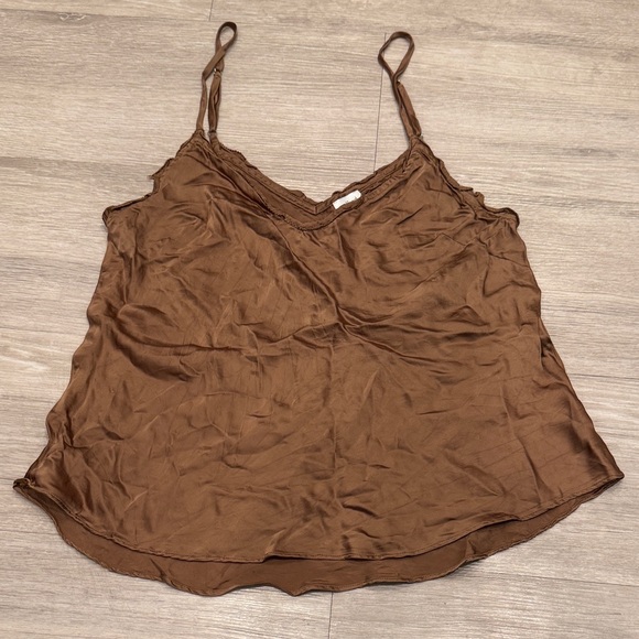 Aritzia Tops - Aritzia Silk Brown Tank Top